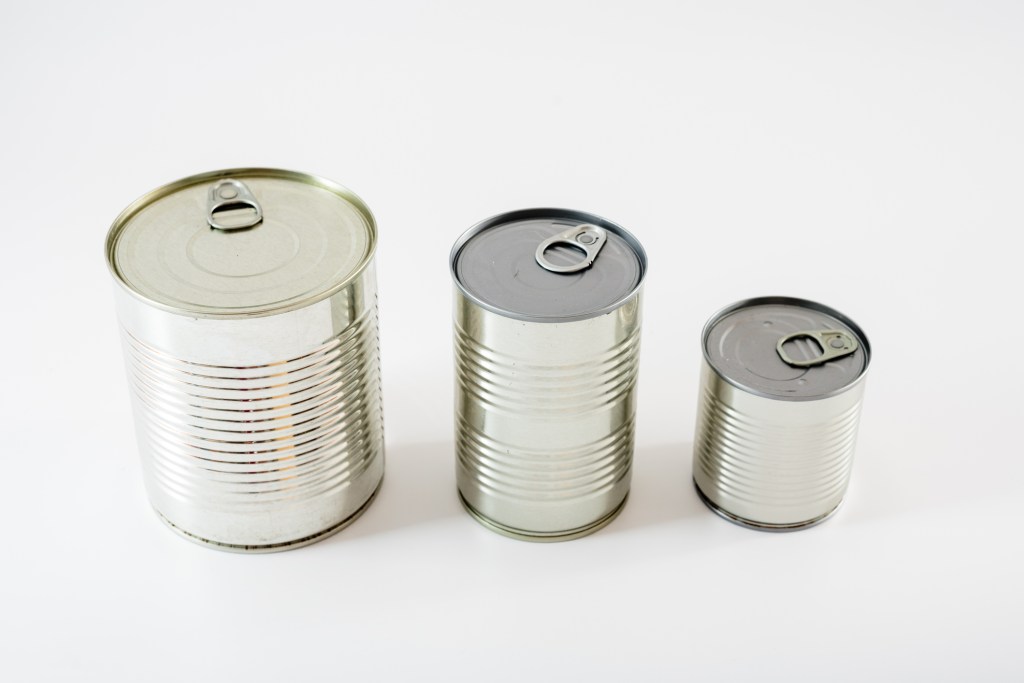 unlabeled food cans