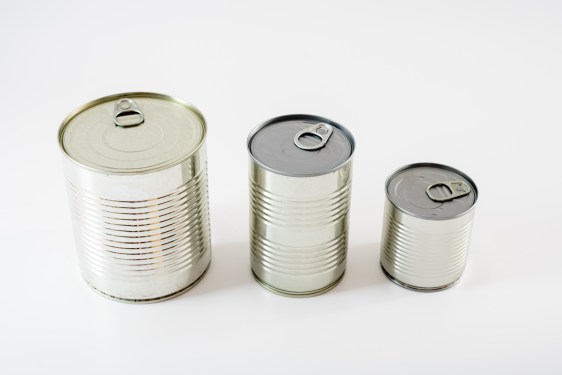 unlabeled food cans