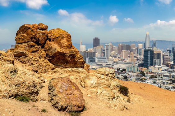View from top of Corona Heights Park in San Francisco, California, USA