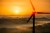 wind turbine over landscape