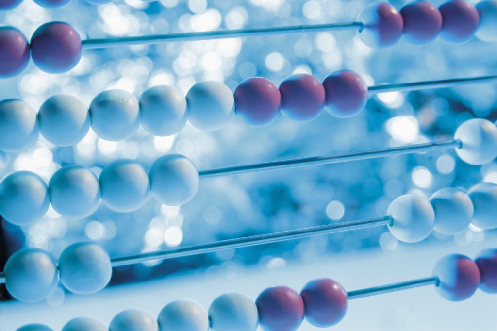 Purple and white abacus