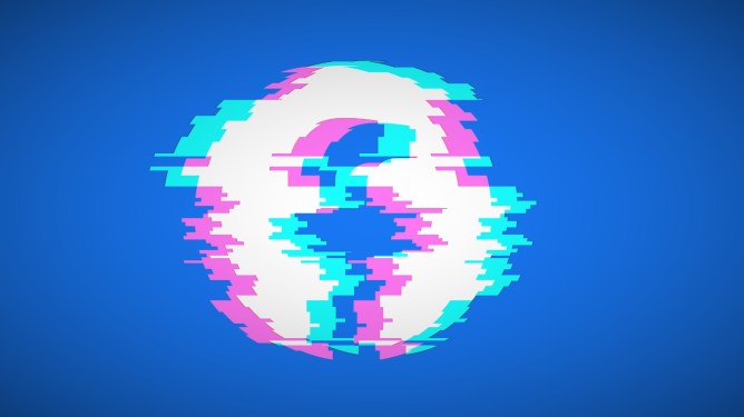 distorted facebook logo