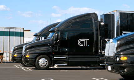 CloudTrucks logo CT on door of truck