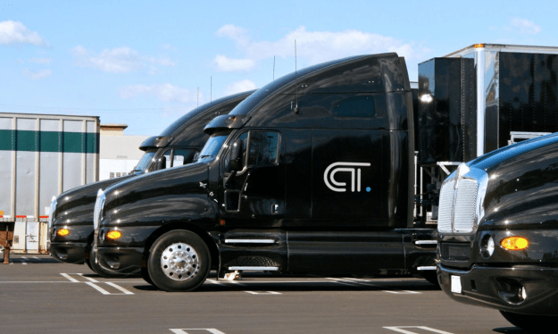 CloudTrucks logo CT on door of truck