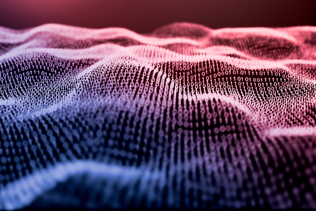 3D illustration Rendering of binary code pattern Abstract background.Futuristic Particles for business,Science and technology background