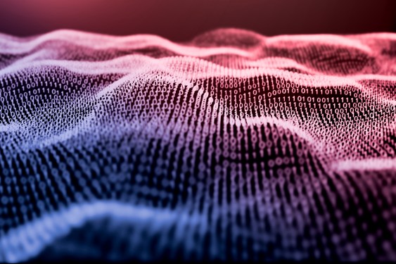 3D illustration Rendering of binary code pattern Abstract background.Futuristic Particles for business,Science and technology background