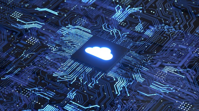 Cloud computing and network security concept, 3d rendering, conceptual image.