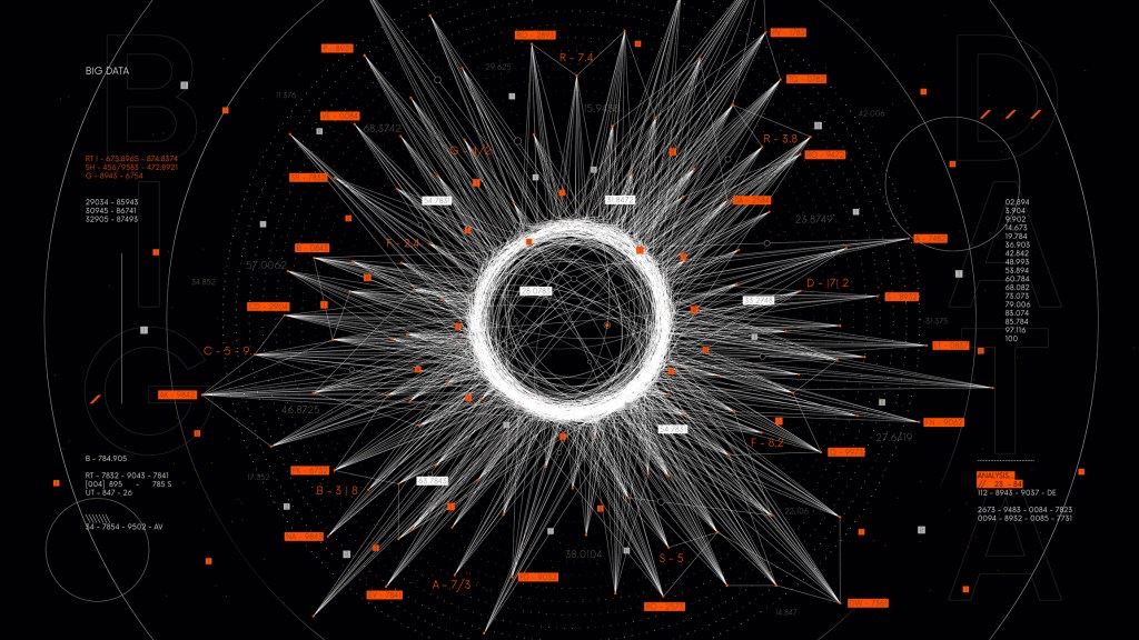Cluster classification visualization big data stream, database cloud, futuristic technology hub
