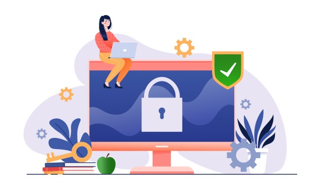Data protect. General Data Protection Regulation. Personal data protection. Flat abstract metaphor cartoon vector illustration concept design symbol. Simple art isolated on white background.