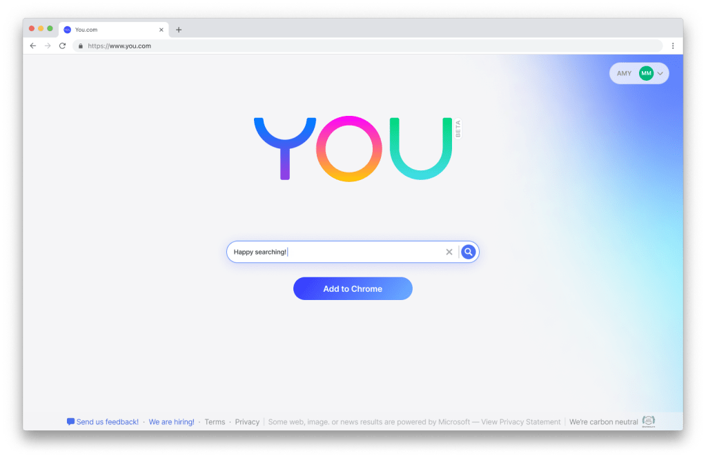 You.com home page.
