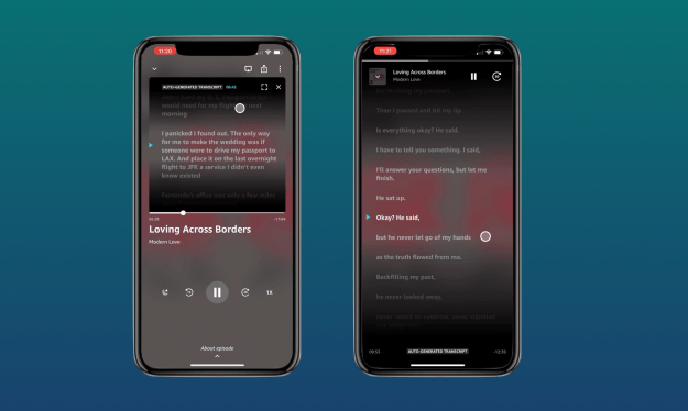 Amazon Music synchronized transcripts