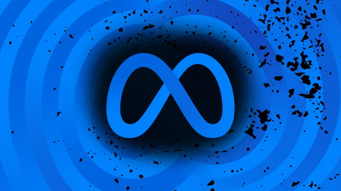 Meta logo in paint splatter style