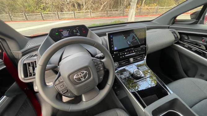 toyota bz4a electric vehicle interior