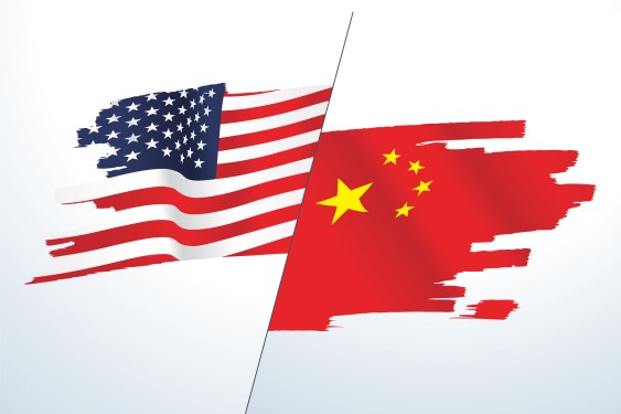 Flags of USA and China, Vector