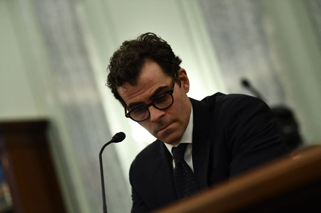 Instagram CEO Adam Mosseri testifies at a US Senate hearing in Washington, DC, on December 8, 2021. - Mosseri appeared before Congress after press reports based on leaked internal research showed the photo-sharing app could harm its young users. Mosseri's testimony comes as the social media networks under Facebook parent Meta battle a crisis sparked by the company's own documents, and which have rekindled a years-old US push for regulation. (Photo by BRENDAN SMIALOWSKI/AFP via Getty Images)