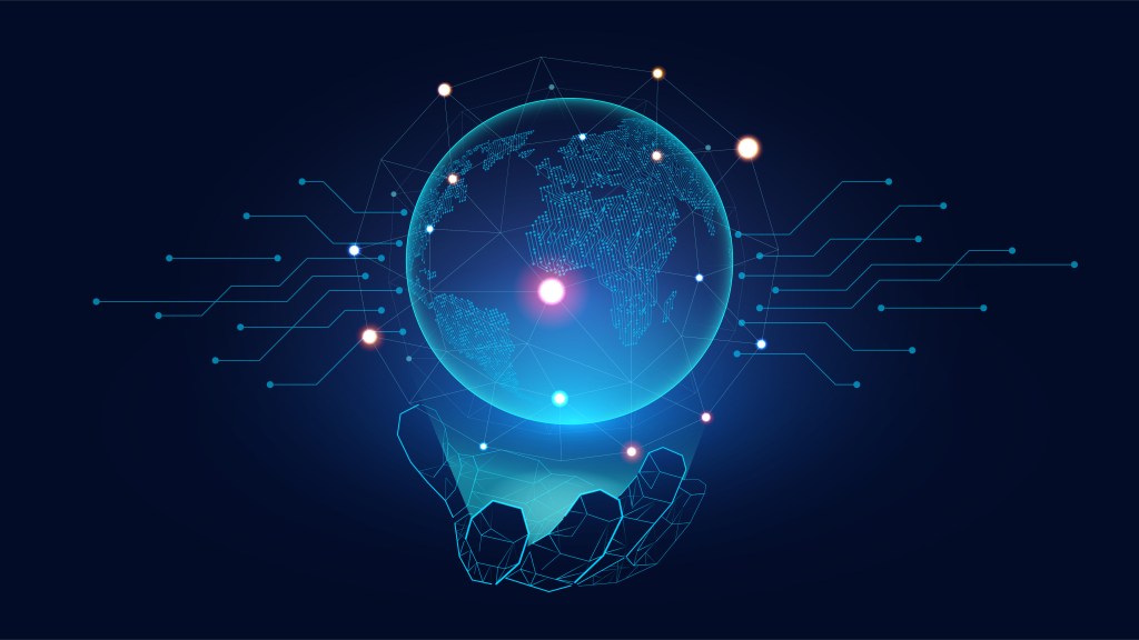 Futuristic Globe with connection network