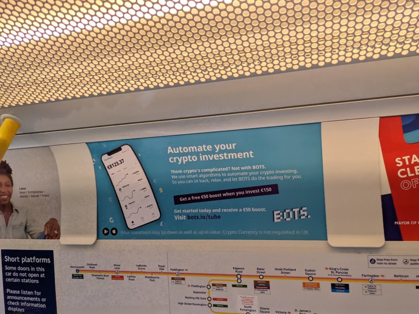 Crypto ad on the London Underground