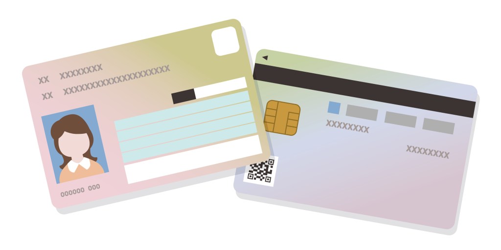 Vector illustration icon of front and back of an ID card