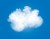 Explosion with clouds of dust and white smoke on a blue background.