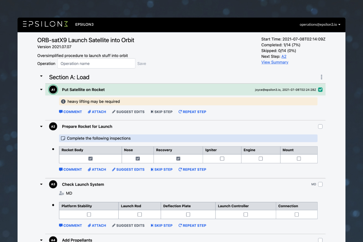 A screenshot of the Epsilon3 software platform.