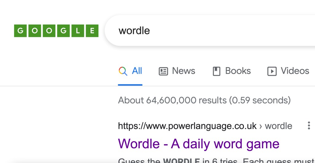 a screenshot of the google icon turning into a wordle icon