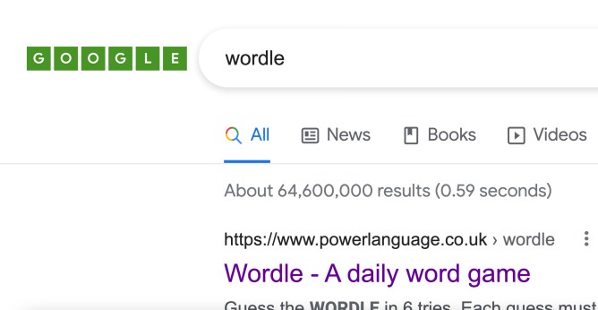 a screenshot of the google icon turning into a wordle icon