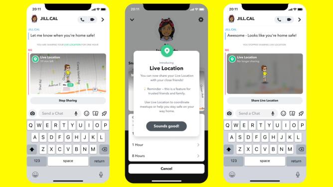 Snapchat location sharing