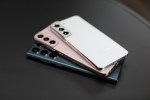 stack of 3 smartphones, fanned out