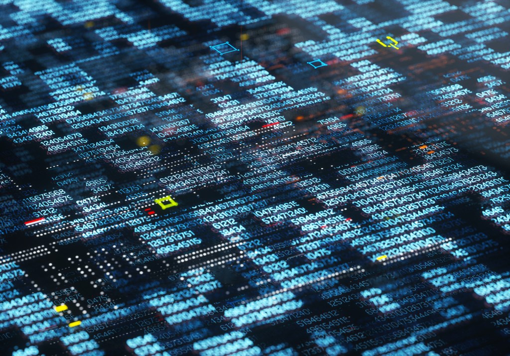 Digital generated image of data.