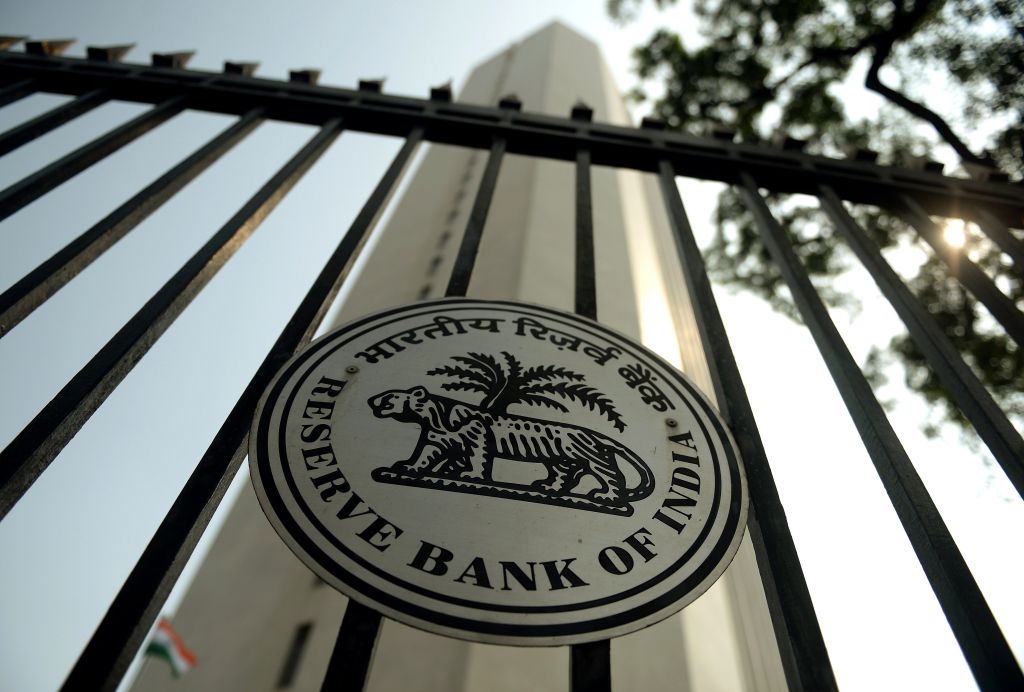 The facade of the Reserve Bank of India (RBI) head office is pictured in Mumbai.