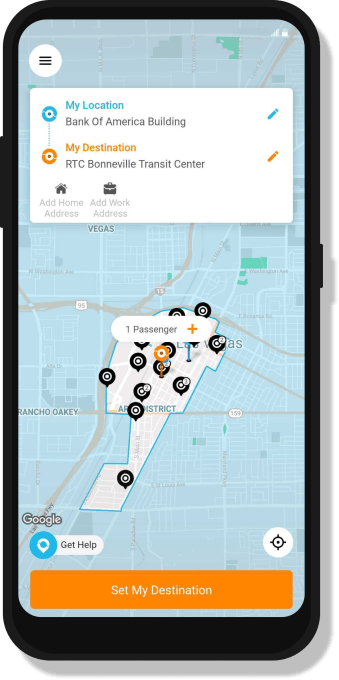 Set Destination on Via app for Motional vehicle