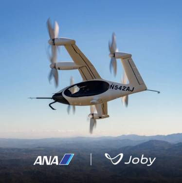Joby evtol with ANA and Joby logos