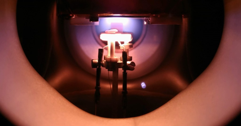 Image of a heating element inside a furnace.