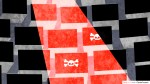 an illustration of a red light cast down on a bunch of computers