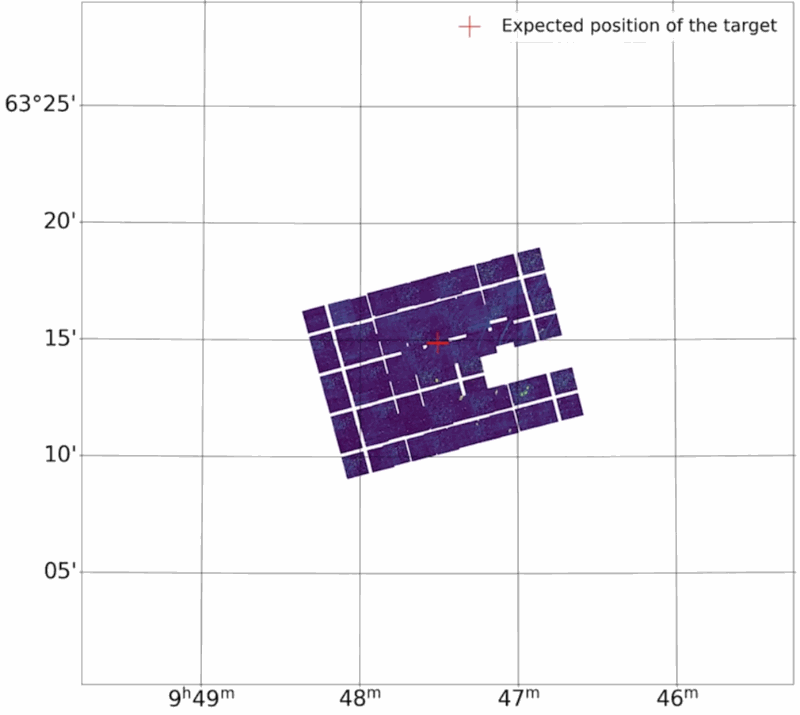 Animation of images of the stellar area being assembled into a collection.