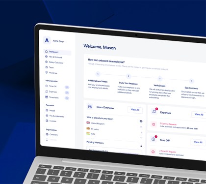 A screenshot of remote work platform Multiplier