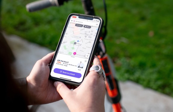 Spin scooters available on Lyft app