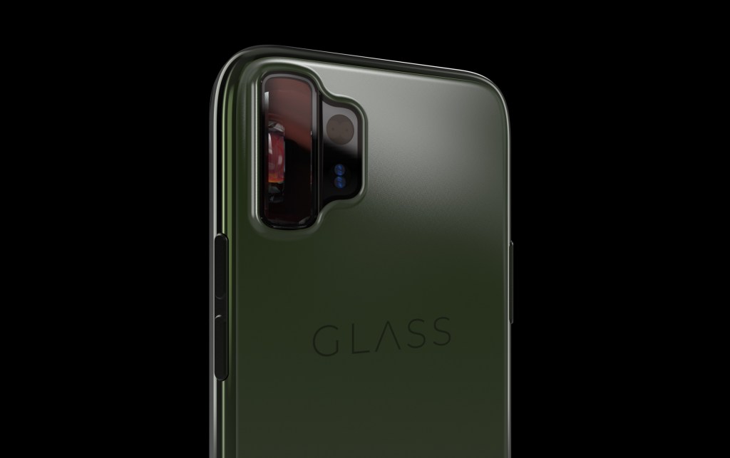 CG render of a phone with a prototype anamorphic lens.