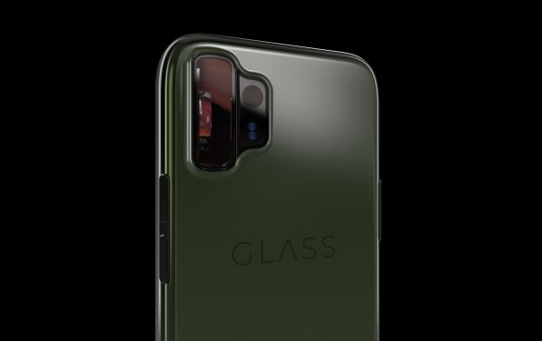 CG render of a phone with a prototype anamorphic lens.