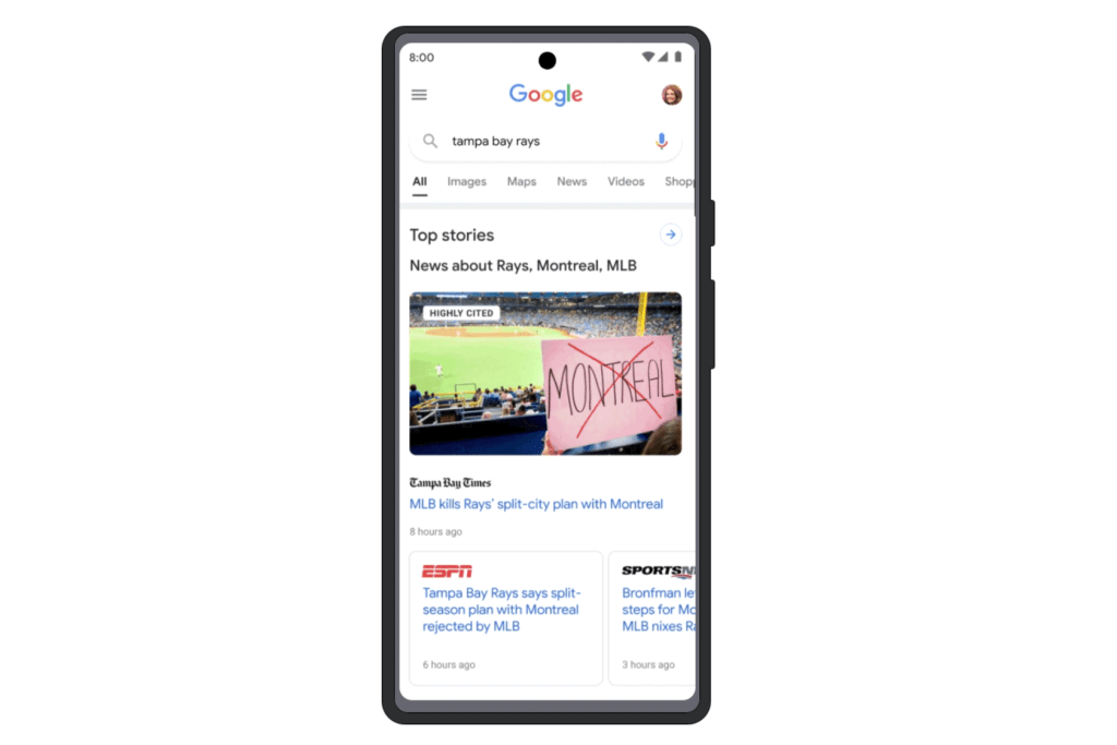 google highly cited label