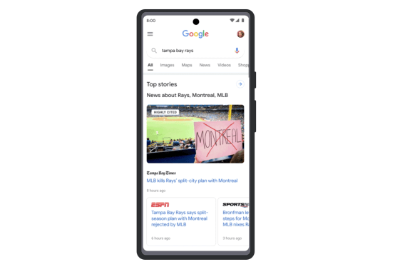 google highly cited label