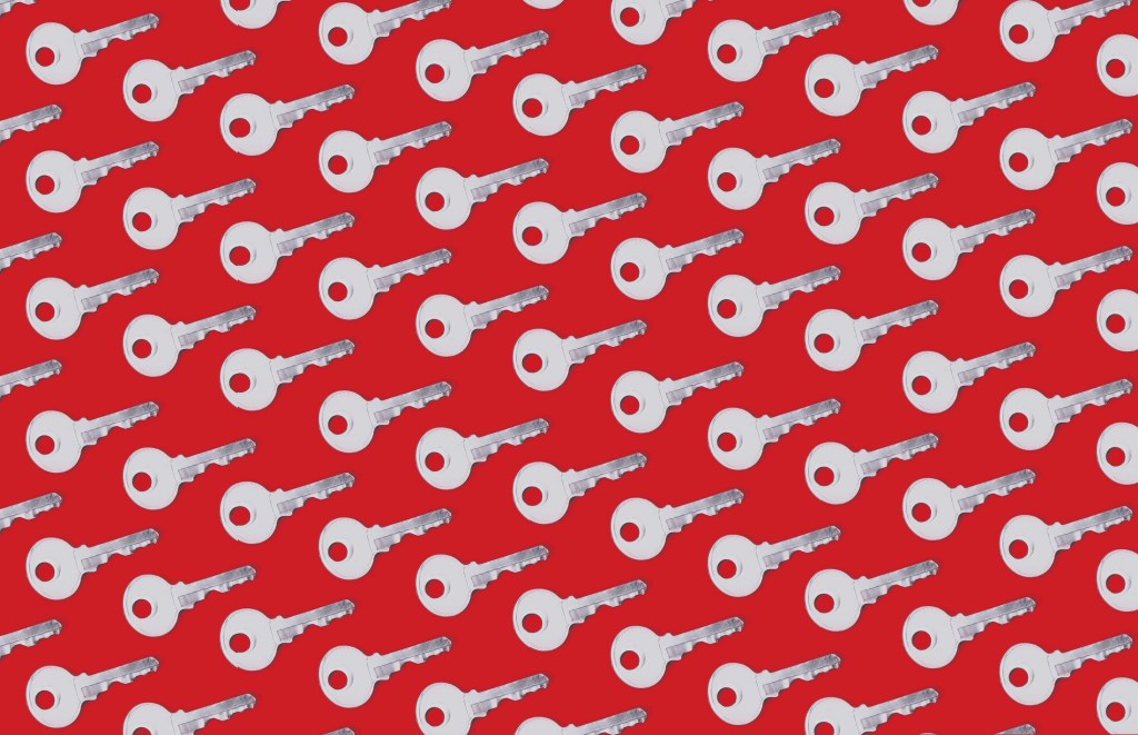 Keys on a red background