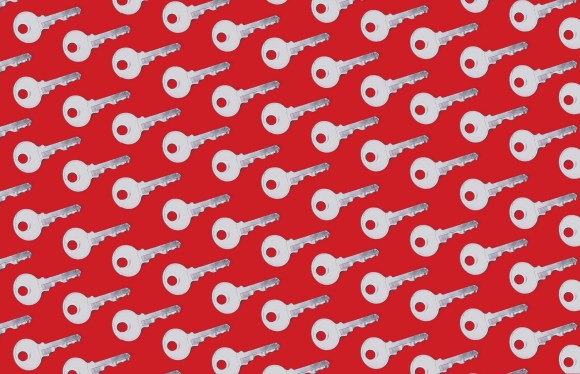 Keys on a red background
