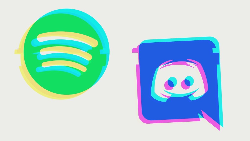 glitched Spotify and Discord logos