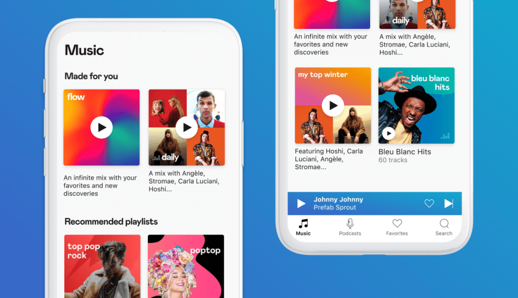 Deezer graphic showing app interface