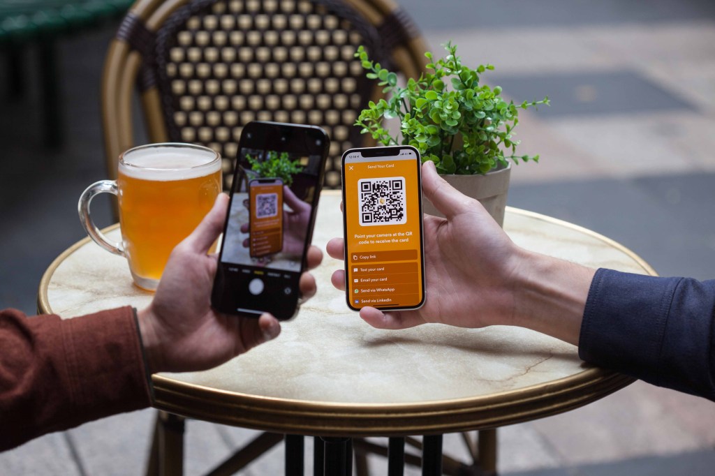 Blinq's digital business card in action