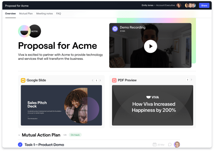 Dock sales microsite example for fictional customer Acme.