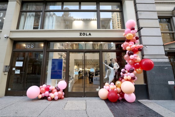 The outside storefront of a Zola store in New York City