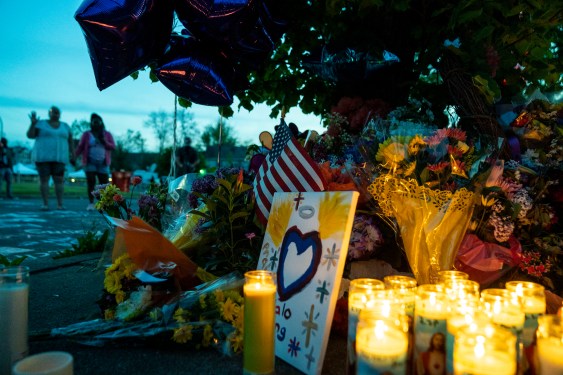 Candles at vigil for victims of Buffalo mass shooting