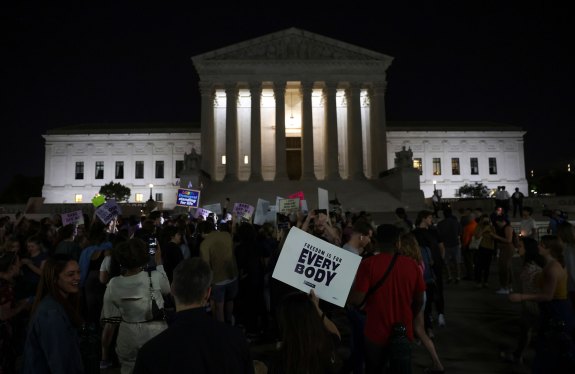 Pro-choice and anti-abortion activist rally outside of the U.S. Supreme Court on May 02, 2022 in Washington, DC.